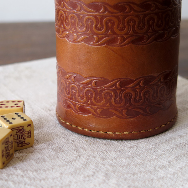 Erica Tanov leather dice cup set Erica Tanov leather dice cup set