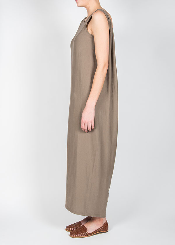 Black Crane Long Gathered Dress in Light Grey Black Crane Long Gathered Dress in Light Grey