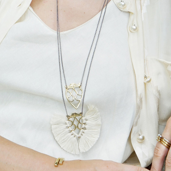 Krysos + Chandi Jya Cream Tassel Necklace Krysos + Chandi Jya Cream Tassel Necklace