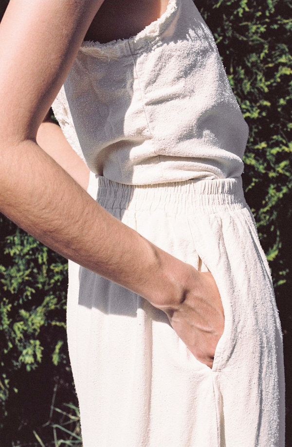 Black Crane Center Seam Tank - cream Black Crane Center Seam Tank - cream
