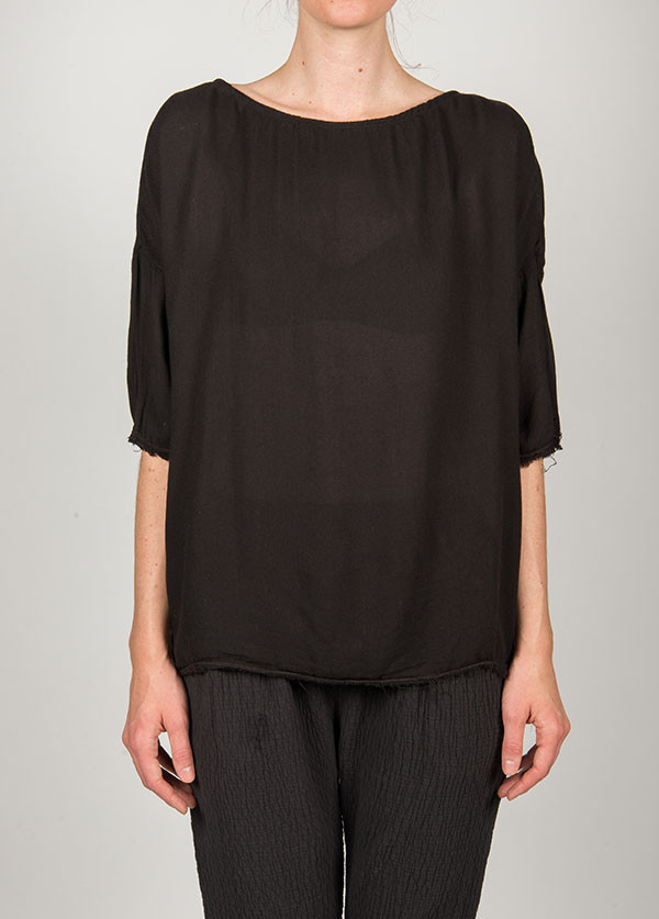 Black Crane - Square Top Short Sleeve in Ebony Black Crane - Square Top Short Sleeve in Ebony