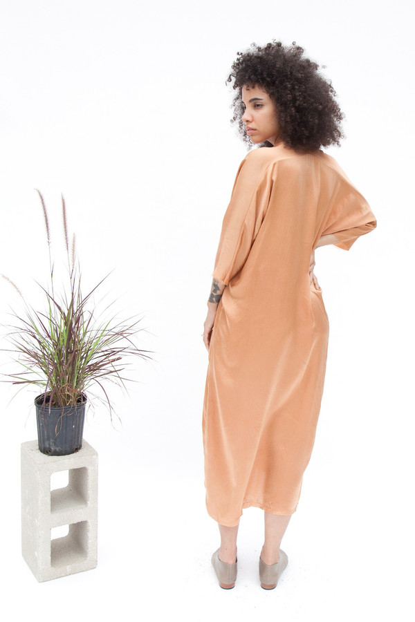 Miranda Bennett Muse Dress, Silk Charmeuse in Sand Miranda Bennett Muse Dress, Silk Charmeuse in Sand