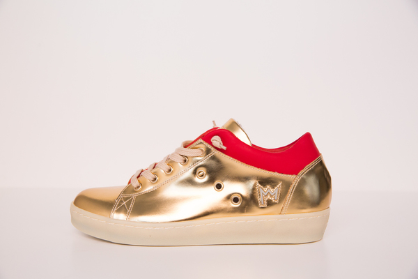 leather crown gold sneakers leather crown gold sneakers