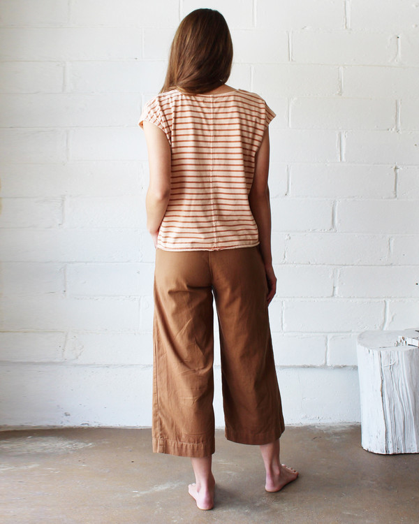 esby EVIE OVERSIZED TOP - BURNT ORANGE STRIPE/BLUSH esby EVIE OVERSIZED TOP - BURNT ORANGE STRIPE/BLUSH