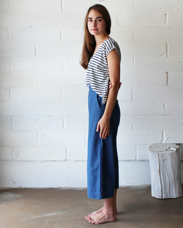 esby EVIE OVERSIZED TOP - NAVY STRIPE/SKY GREY esby EVIE OVERSIZED TOP - NAVY STRIPE/SKY GREY