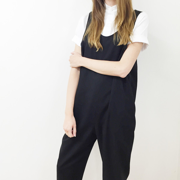 Laurs Kemp Black Raw Silk Ulli Jumpsuit Laurs Kemp Black Raw Silk Ulli Jumpsuit