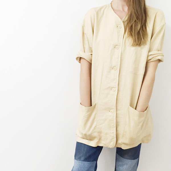 Johan Vintage Light Peach Linen Jacket Johan Vintage Light Peach Linen Jacket