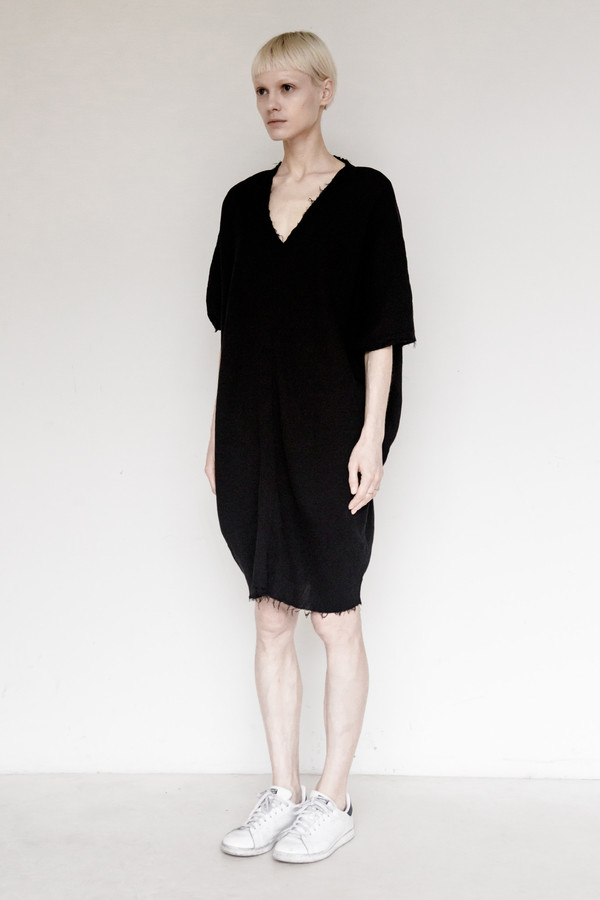 Black Crane Cotton Gauze Origami Dress Black Crane Cotton Gauze Origami Dress