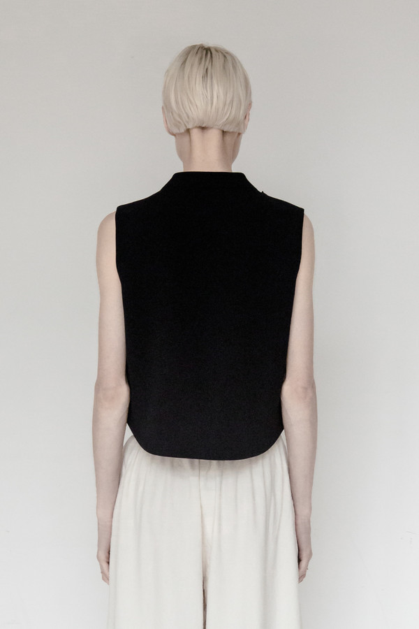 KAAREM Polyester Chime Collar Top KAAREM Polyester Chime Collar Top