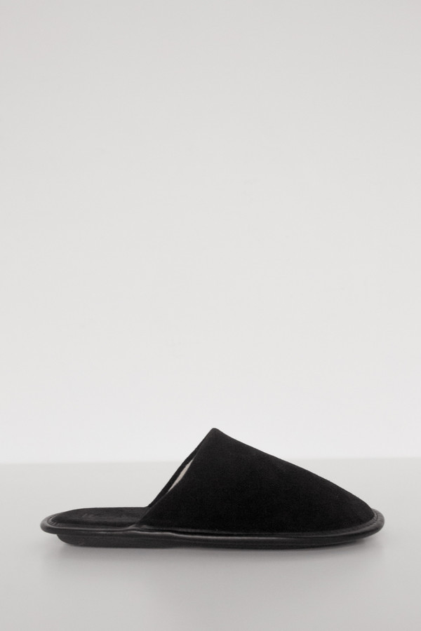Lisa B. Women Suede Slipper - Black Lisa B. Women Suede Slipper - Black