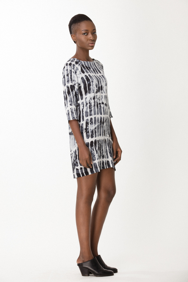 Osei-Duro Linter Dress in Black Chalk Osei-Duro Linter Dress in Black Chalk