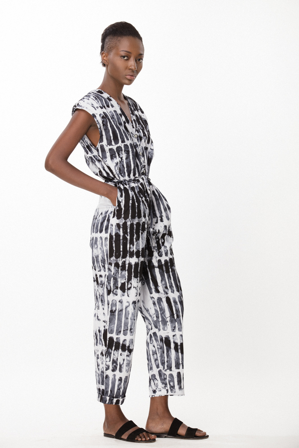 Osei-Duro Accra Romper in Black Chalk Osei-Duro Accra Romper in Black Chalk