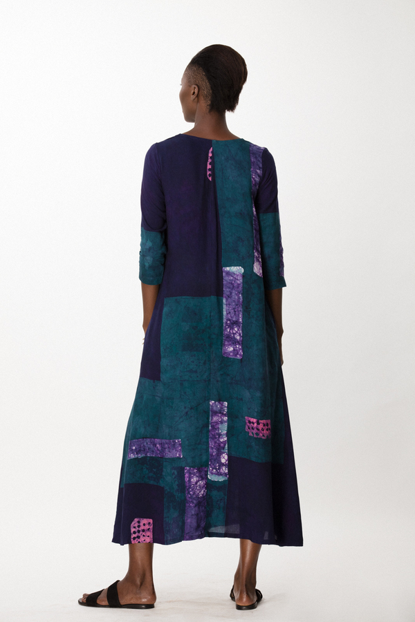 Osei-Duro Nima Long Dress in Navy Rubics Osei-Duro Nima Long Dress in Navy Rubics