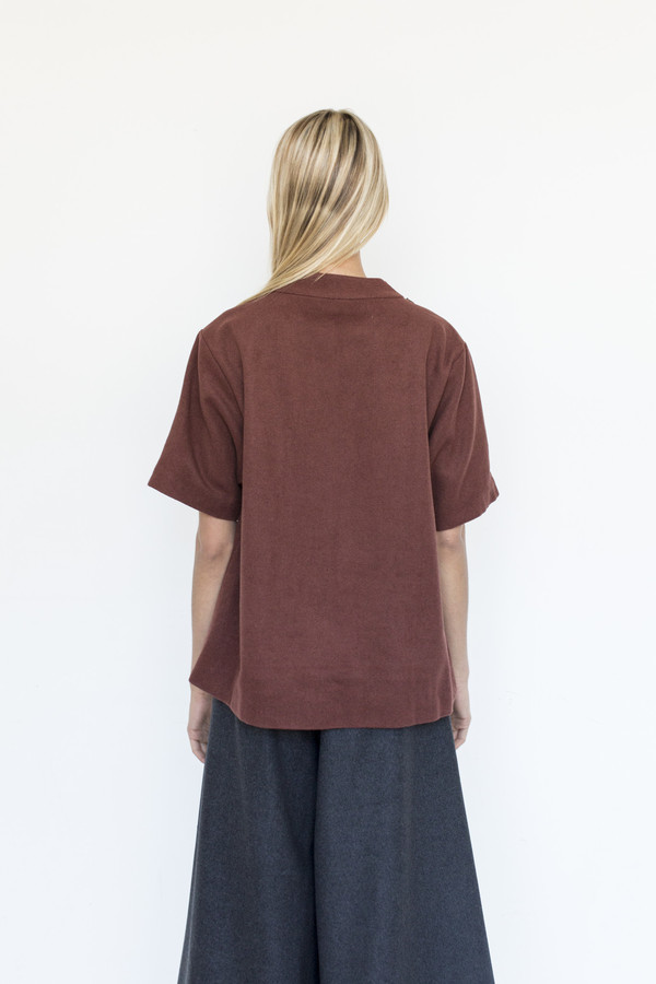 KAAREM Acrylic Mock-neck Top - Burnt Orange KAAREM Acrylic Mock-neck Top - Burnt Orange