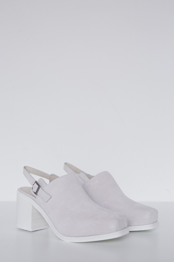 Intentionally Blank Suede Honcho Heel - White Intentionally Blank Suede Honcho Heel - White