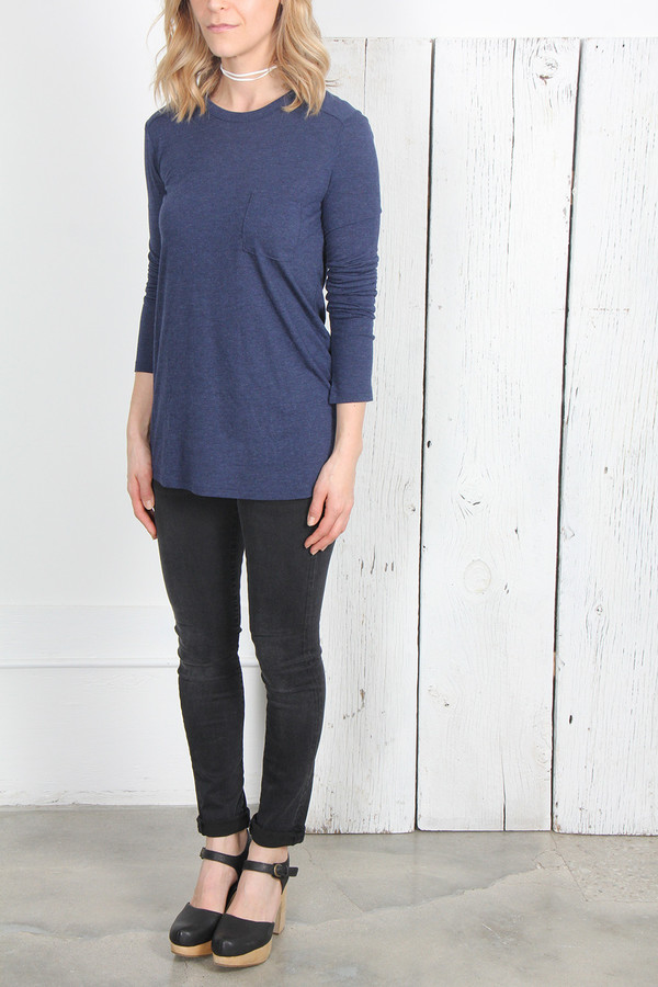 T By Alexander Wang CLASSIC LONG SLEEVE TEE - MARITIME T By Alexander Wang CLASSIC LONG SLEEVE TEE - MARITIME