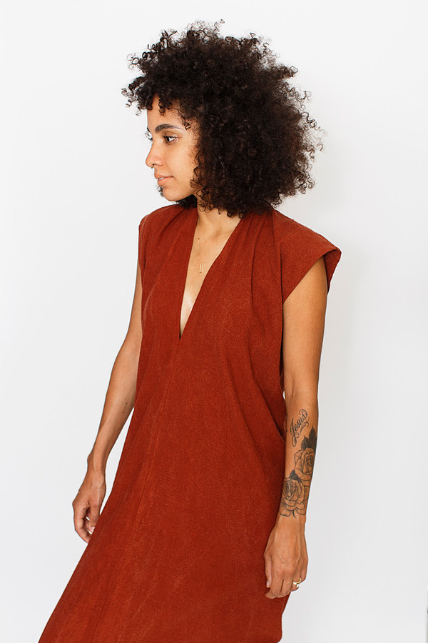 Miranda Bennett Rust Everyday Dress | Silk Miranda Bennett Rust Everyday Dress | Silk