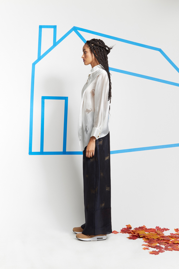 Steven Tai Devoré Floor Length Trousers Steven Tai Devoré Floor Length Trousers
