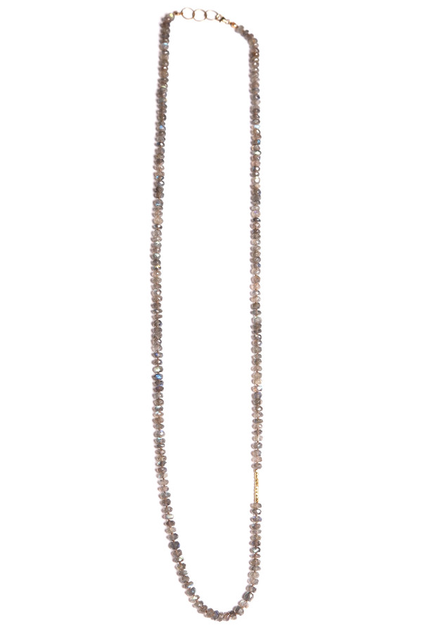 James and Jezebelle Labradorite with Gold Beads Necklace James and Jezebelle Labradorite with Gold Beads Necklace
