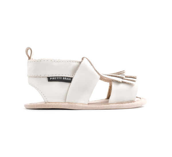 Pretty Brave Fringe Sandals White Pretty Brave Fringe Sandals White
