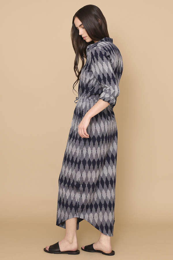 Osei-Duro Casta Dress in Navy Ikat Osei-Duro Casta Dress in Navy Ikat