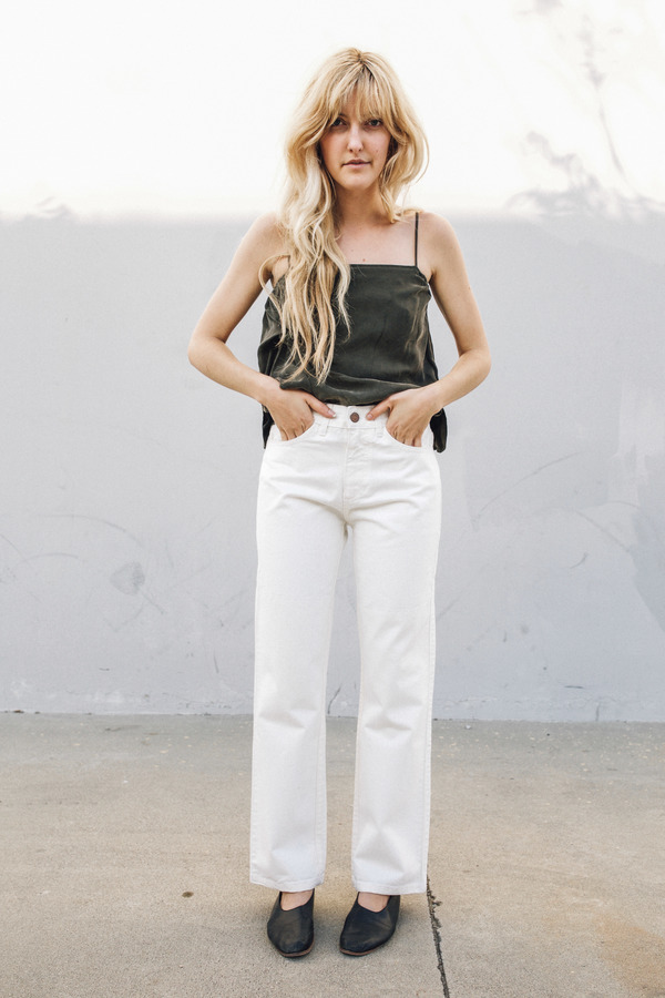 Objects Without Meaning Straight Leg Patch Jean, White Objects Without Meaning Straight Leg Patch Jean, White