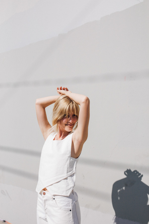 Objects Without Meaning Denim Crop Top, White Objects Without Meaning Denim Crop Top, White