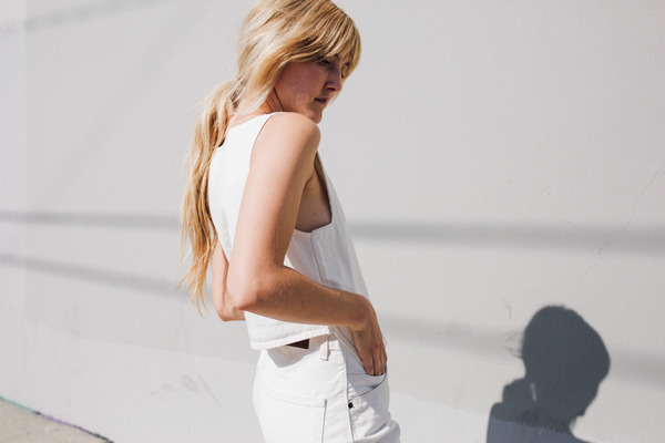Objects Without Meaning Denim Crop Top, White Objects Without Meaning Denim Crop Top, White