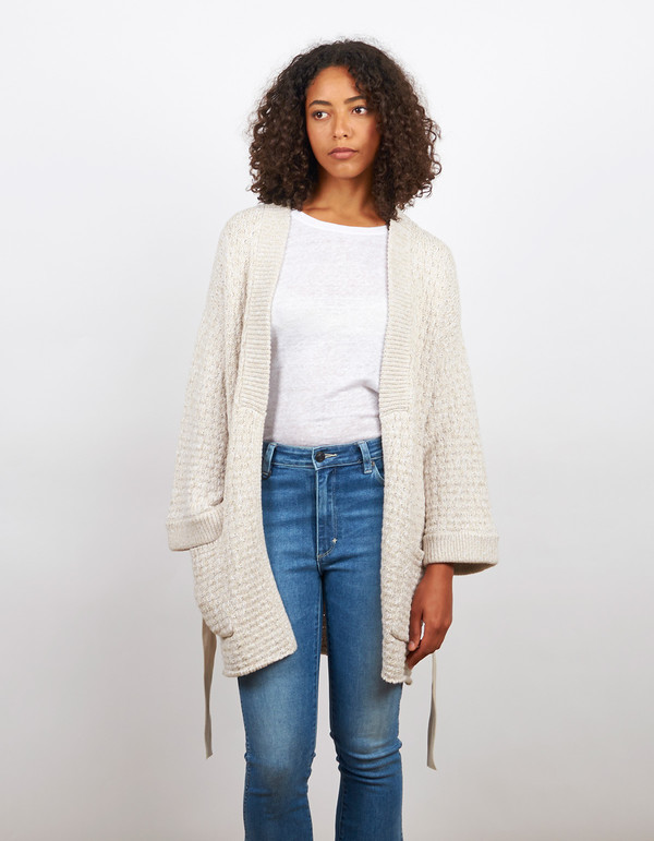 Filippa K Loose Belt Cardi Pebble Filippa K Loose Belt Cardi Pebble