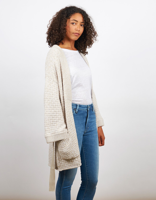 Filippa K Loose Belt Cardi Pebble Filippa K Loose Belt Cardi Pebble