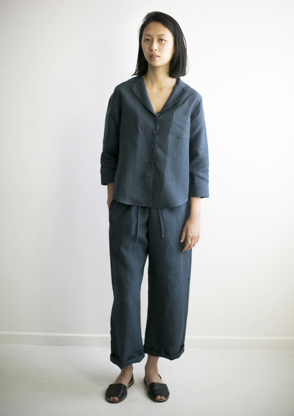GOOD STUDIOS WOMENS HEMP LINEN PJ SUIT SHIRT GOOD STUDIOS WOMENS HEMP LINEN PJ SUIT SHIRT