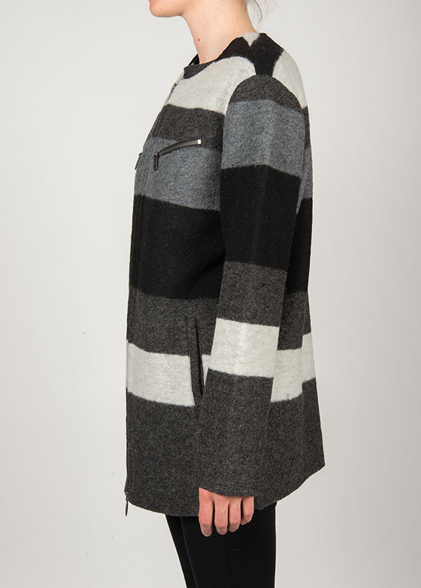 Line Knitwear - The Landmark in Charcoal Stripe Line Knitwear - The Landmark in Charcoal Stripe