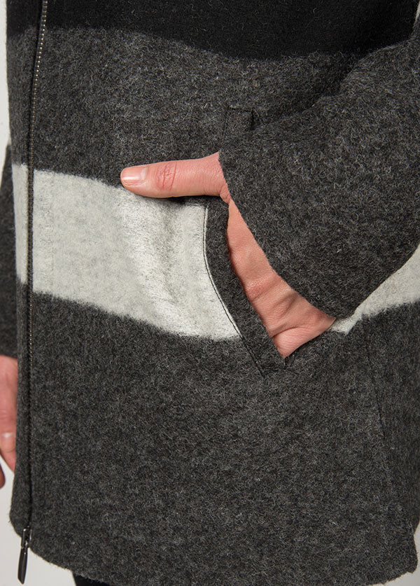 Line Knitwear - The Landmark in Charcoal Stripe Line Knitwear - The Landmark in Charcoal Stripe