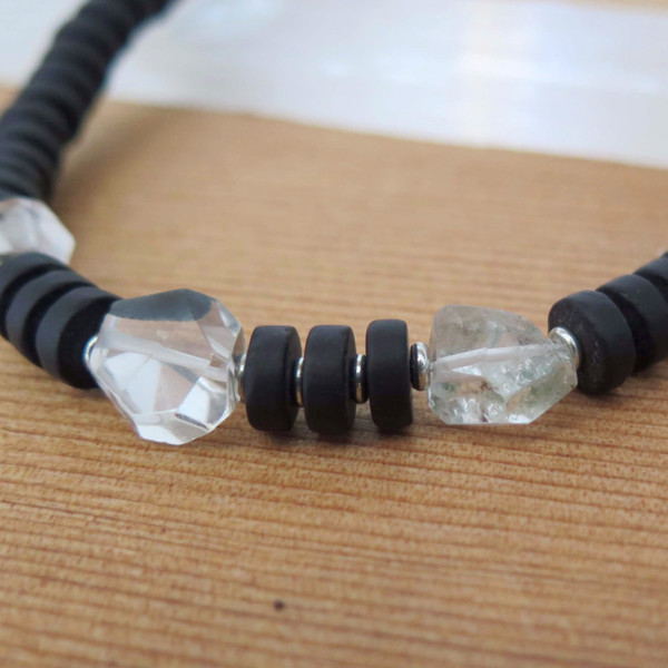 RHINO Long sea glass necklace w/ quartz RHINO Long sea glass necklace w/ quartz