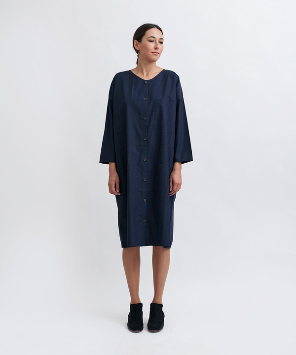 Revisited Matters Cotton Workdress in Navy Revisited Matters Cotton Workdress in Navy