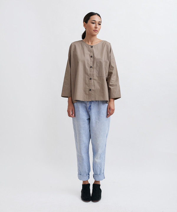 Revisited Matters Cotton Workshirt in Stone Revisited Matters Cotton Workshirt in Stone