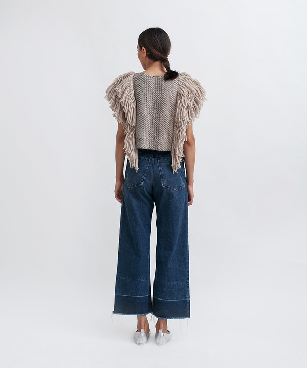 Rachel Comey Cropped Fringed Alpaca Vest in Camel Rachel Comey Cropped Fringed Alpaca Vest in Camel