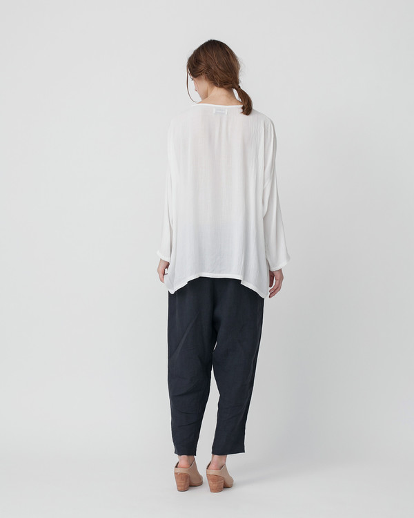 Revisited Matters Crushed Cotton Shirt in Off-White Revisited Matters Crushed Cotton Shirt in Off-White