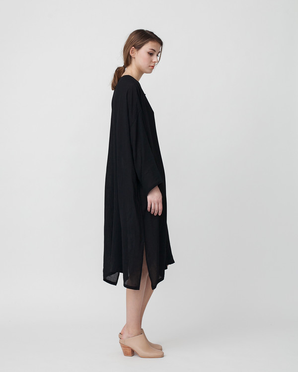 Revisited Matters Crushed Cotton Shirtdress in Black Revisited Matters Crushed Cotton Shirtdress in Black