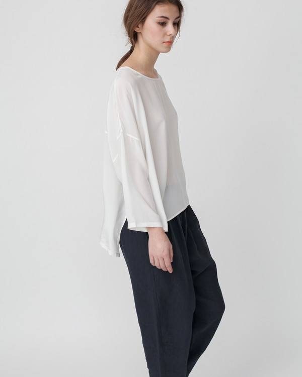 Revisited Matters Kaftan Silk Shirt in Off-White Revisited Matters Kaftan Silk Shirt in Off-White