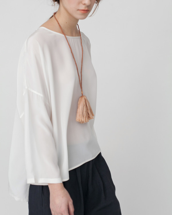 Revisited Matters Kaftan Silk Shirt in Off-White Revisited Matters Kaftan Silk Shirt in Off-White