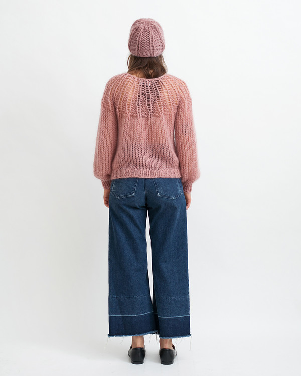 Maiami Mohair Pleated Sweater in Pink Maiami Mohair Pleated Sweater in Pink