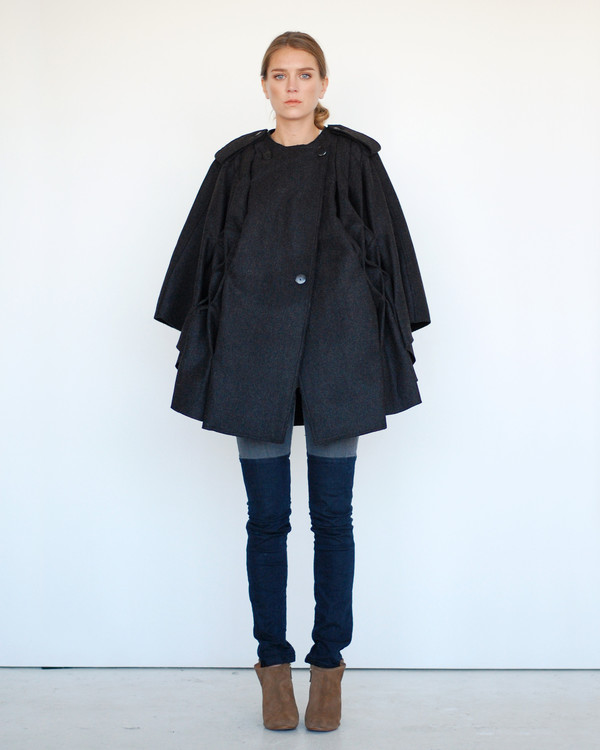 Risto Pleated Cape in Black Risto Pleated Cape in Black
