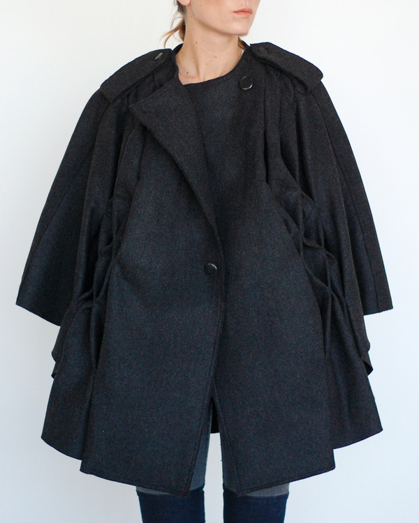 Risto Pleated Cape in Black Risto Pleated Cape in Black