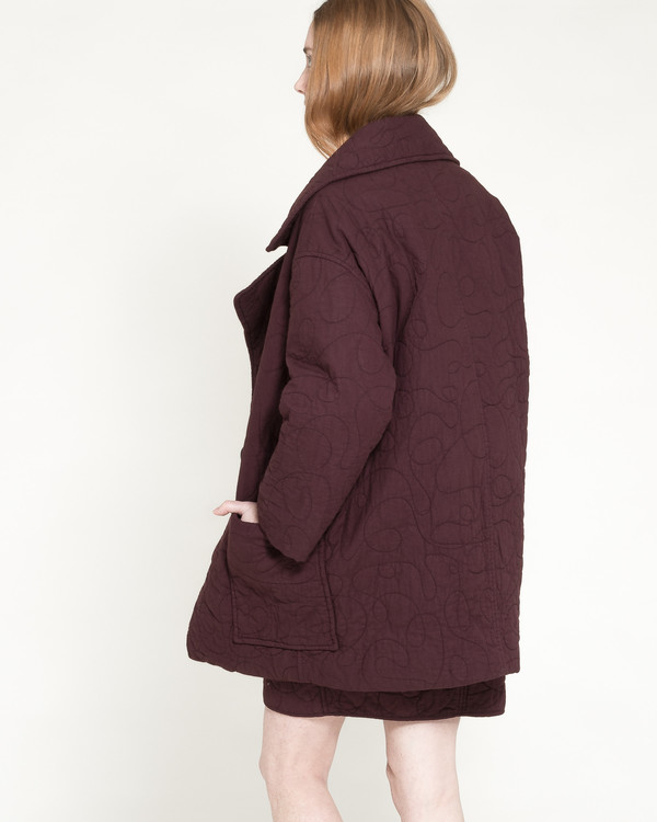 Caron Callahan Quilted Levin Coat in Raisin Caron Callahan Quilted Levin Coat in Raisin