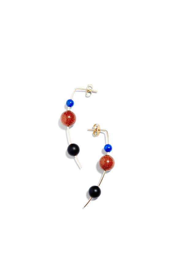 Mau Lapis/Goldstone Orion Drop Earring Mau Lapis/Goldstone Orion Drop Earring