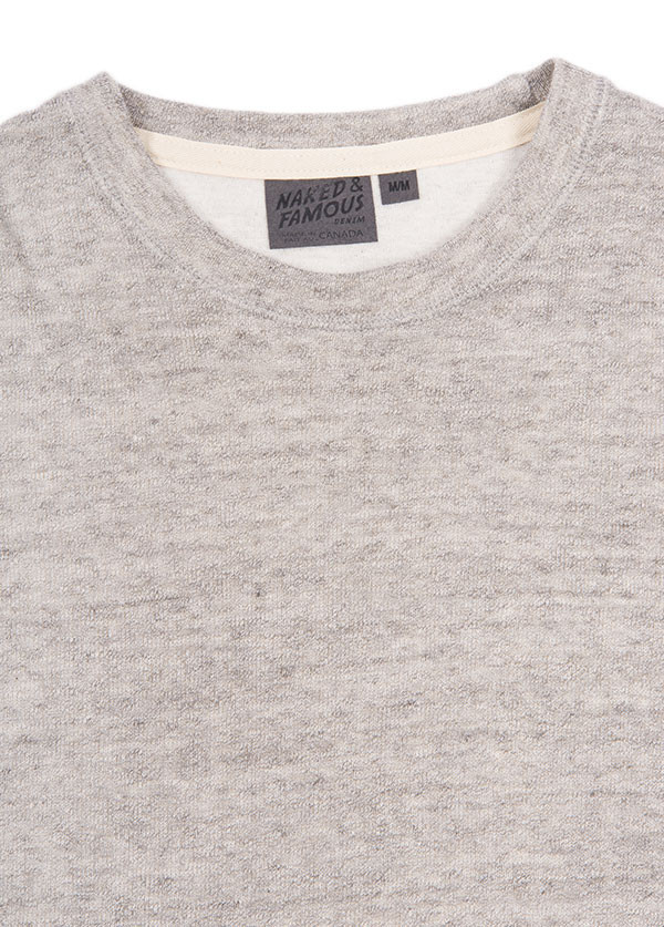 Naked & Famous Denim - Slim Crewneck Vintage Doubleface in Grey Naked & Famous Denim - Slim Crewneck Vintage Doubleface in Grey