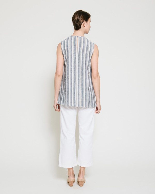 Gary Bigeni Safil Fold Top in Grey Stripe Gary Bigeni Safil Fold Top in Grey Stripe