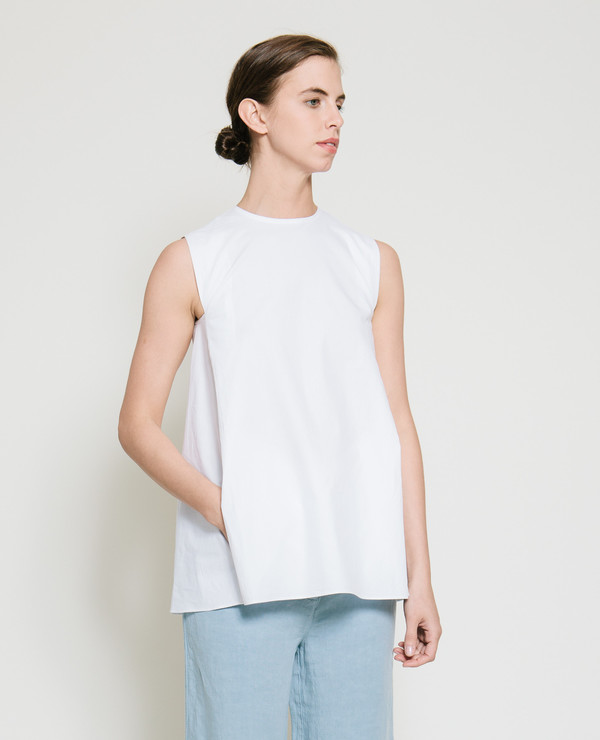 Gary Bigeni Safil Fold Top in White Gary Bigeni Safil Fold Top in White
