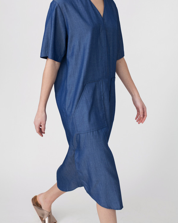 Achro Tencil Denim Dress in Dark Blue Achro Tencil Denim Dress in Dark Blue